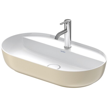 Luv Above-Counter Bathroom Sink White/Sand Satin Matte